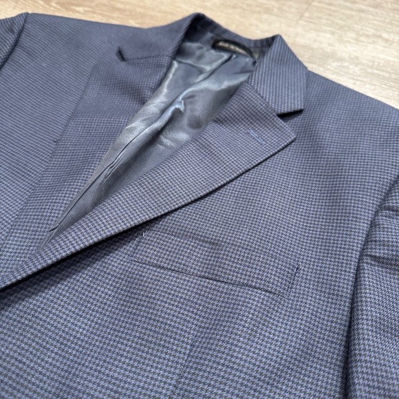 Lauren‎ Ralph Lauren Sport Coat Mens 44R Blue Houndstooth 2 Button Jacket Blazer